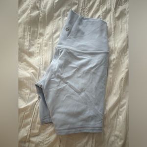Baby blue lululemon biker shorts
